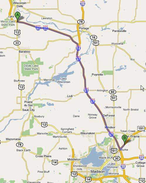 map from wisconsin dells