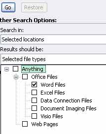select the file types