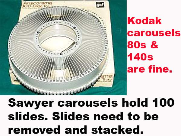 Sawyer or GAF 100-slide carousel that should not be sent