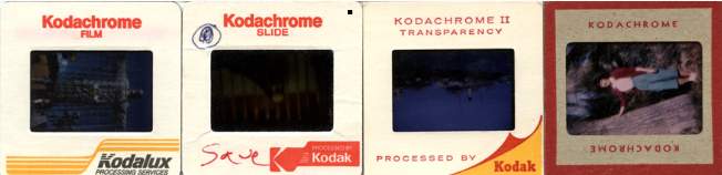 Examples of slide Fronts with colorful logos; these should face up in the stack