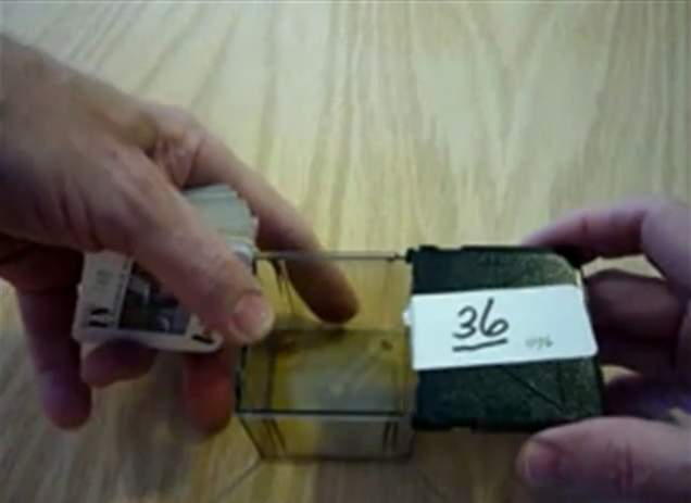 Bell & Howell slide cubes arranged before orientation check