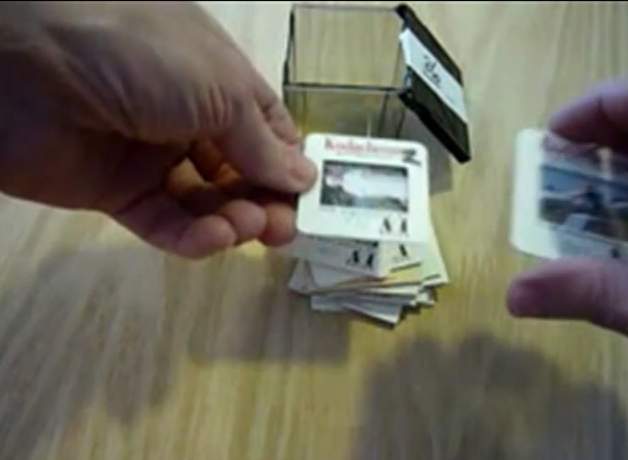 Final visual check of slide orientation and order in the cube