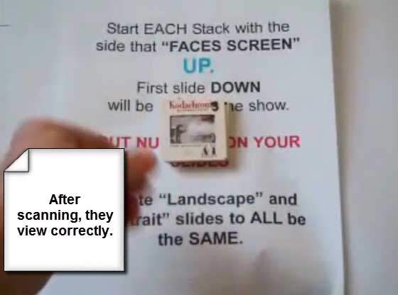 Checking slide orientation during stacking