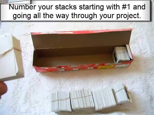 Example: storing stacked slides in a sized box with dividers