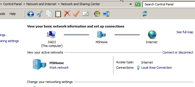 work network not home network