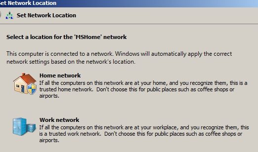 Select Work network setting