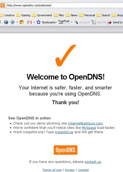 welcome to openDNS