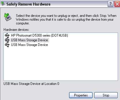 remove hardware dialog