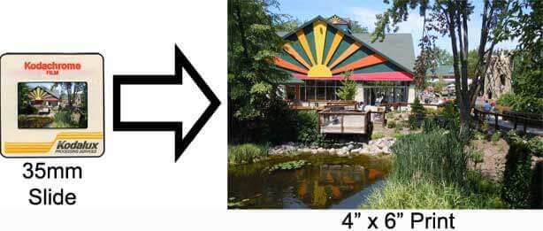 Example of 35mm slides converted to 4×6 inch prints