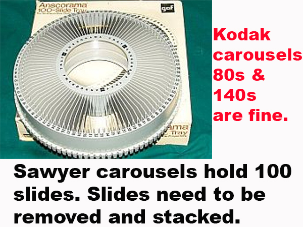 Sawyer or GAF 100-slide carousel that should not be sent