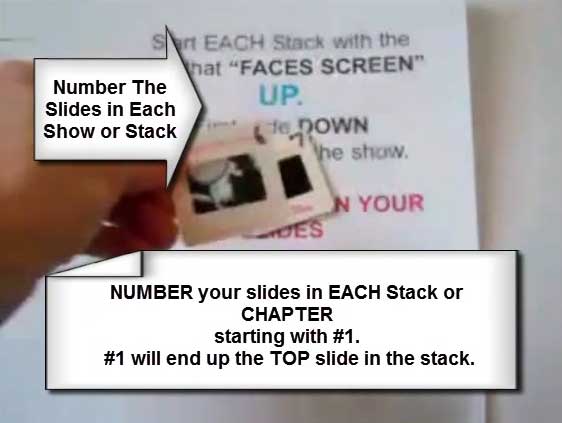 Correct slide reading when oriented from the front