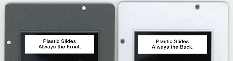 Plastic slides with solid color gray or black on the Front and white on the back