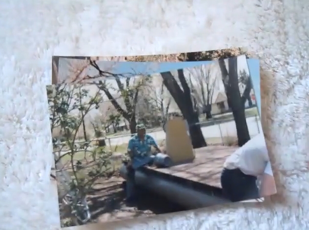 Video still: preparing paper photos for scanning with labeled stacks