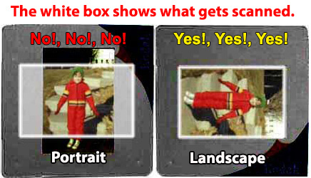 Rotate slides to landscape position